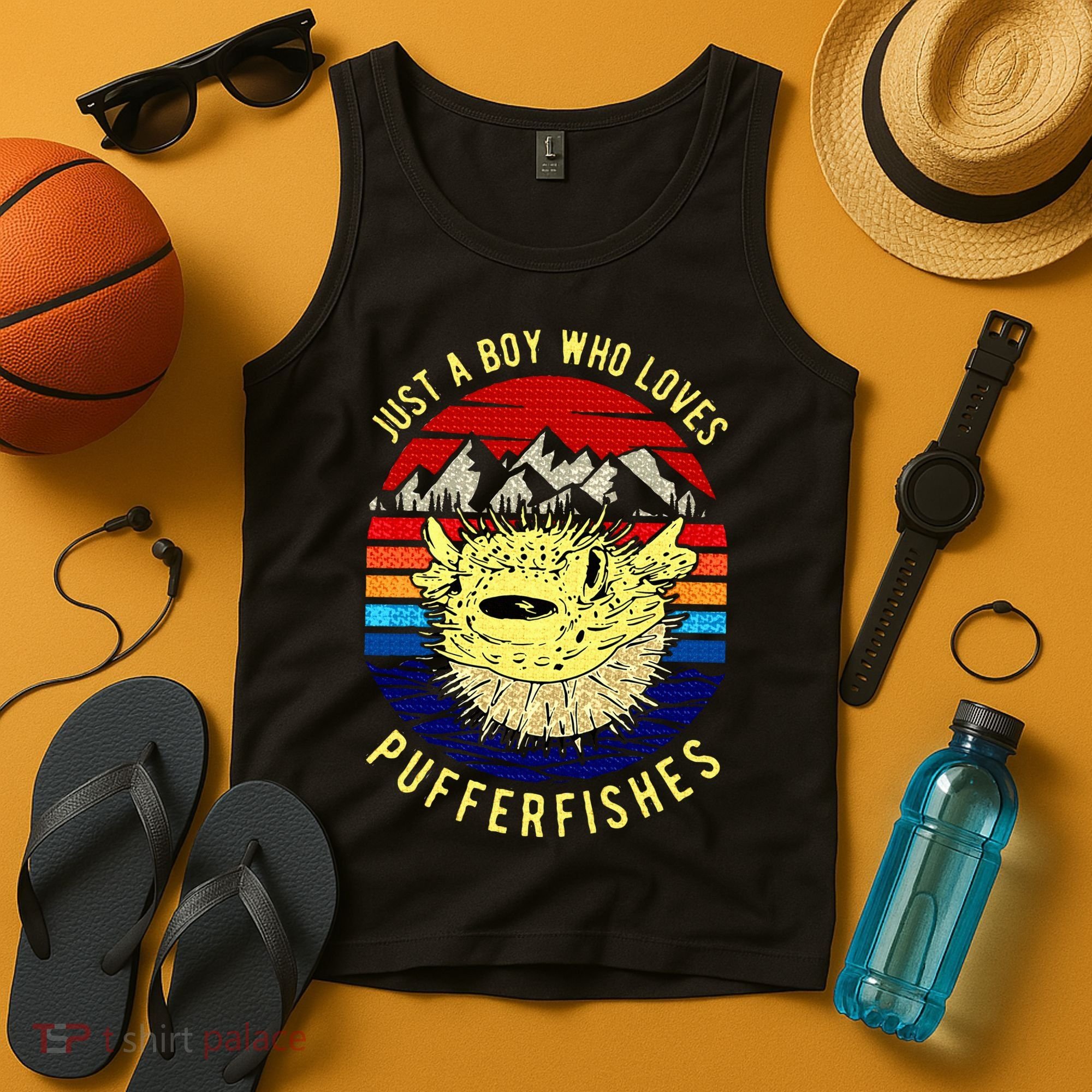 Just A Boy Who Loves Pufferfishes Puffer Fish Tank Top