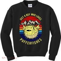 Just A Boy Who Loves Pufferfishes Puffer Fish Kids Sweatshirt thumb 0