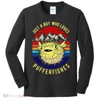 Just A Boy Who Loves Pufferfishes Puffer Fish Kids Long Sleeve Shirt thumb 0