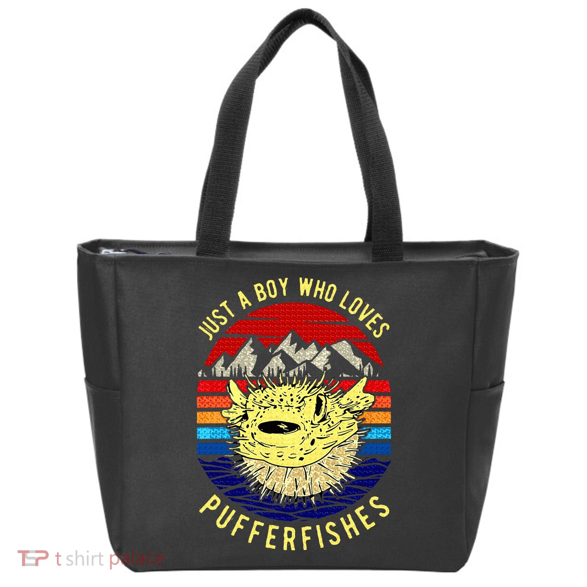 Just A Boy Who Loves Pufferfishes Puffer Fish Tote Bag