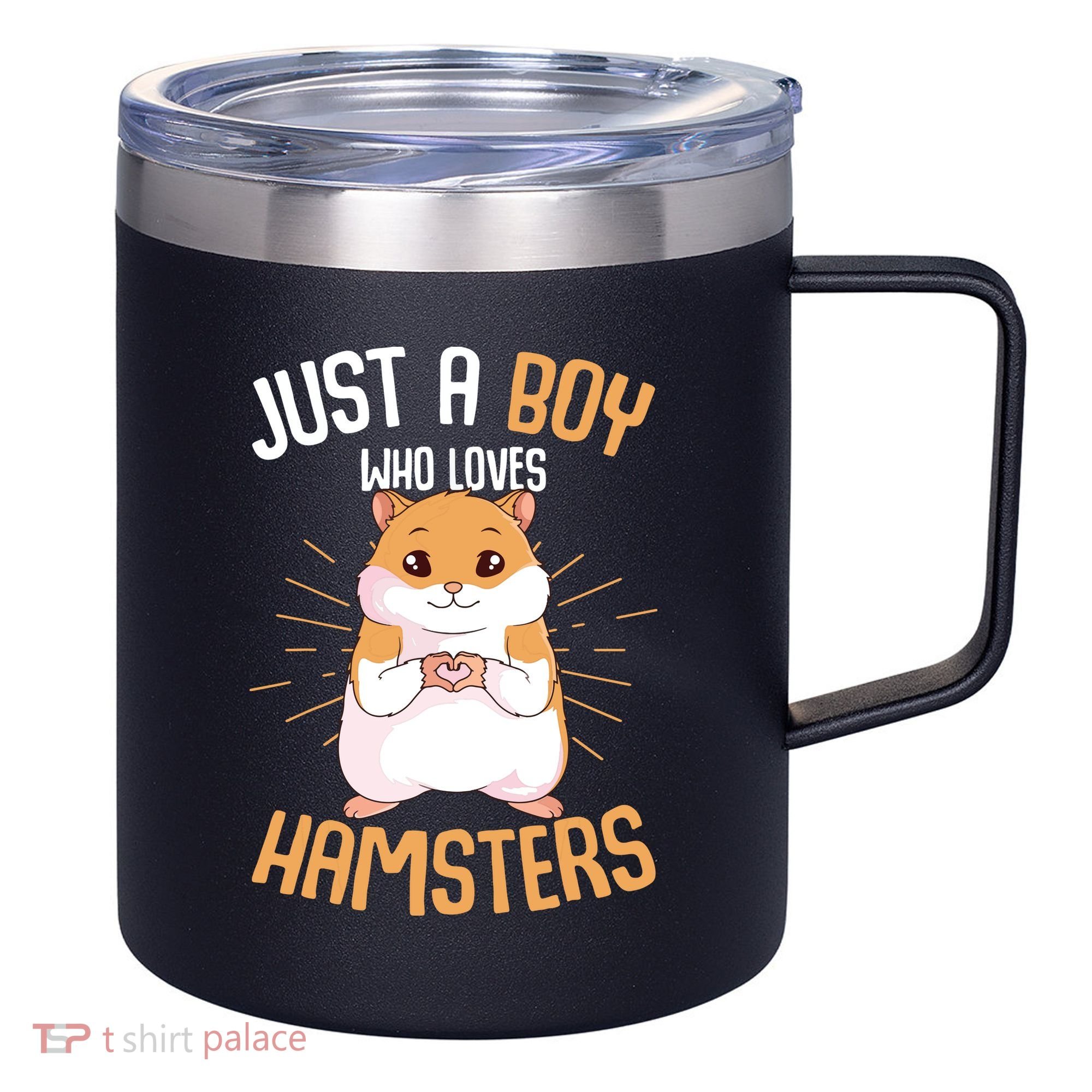 Just A Boy Who Loves Hamsters Hammy Boy Hamster Lover 12oz Stainless Steel Coffee Mug