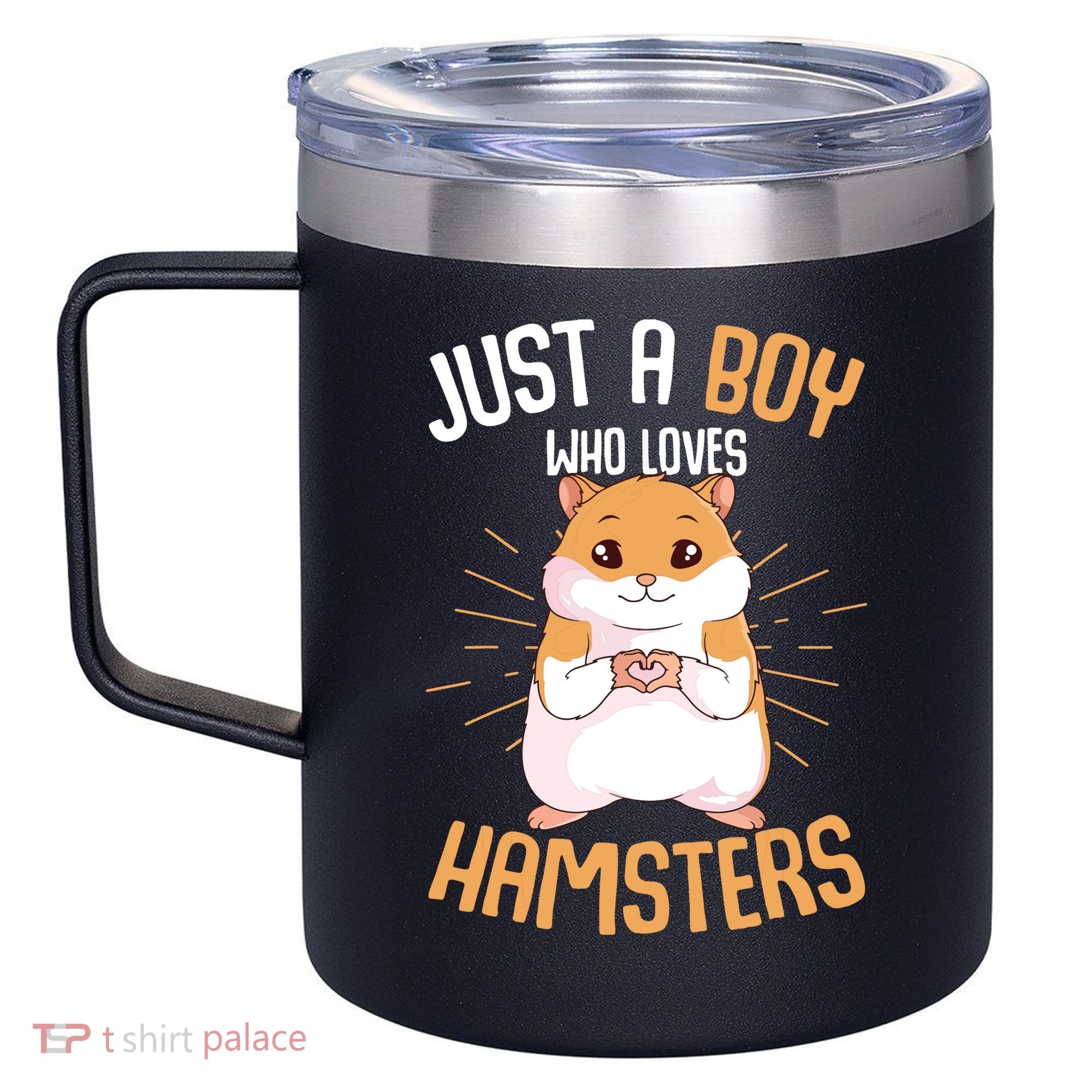 Just A Boy Who Loves Hamsters Hammy Boy Hamster Lover 12oz Stainless Steel Coffee Mug