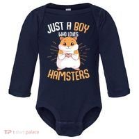 Just A Boy Who Loves Hamsters Hammy Boy Hamster Lover Baby Long Sleeve Bodysuit thumb 0