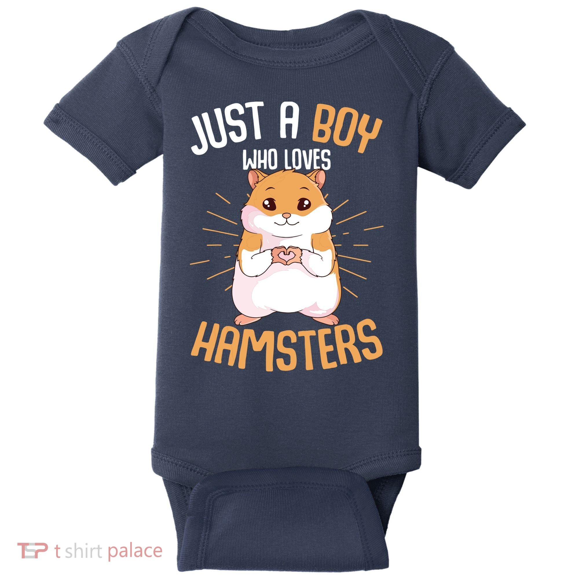 Just A Boy Who Loves Hamsters Hammy Boy Hamster Lover Baby Bodysuit