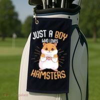 Just A Boy Who Loves Hamsters Hammy Boy Hamster Lover Golf Towel thumb 2
