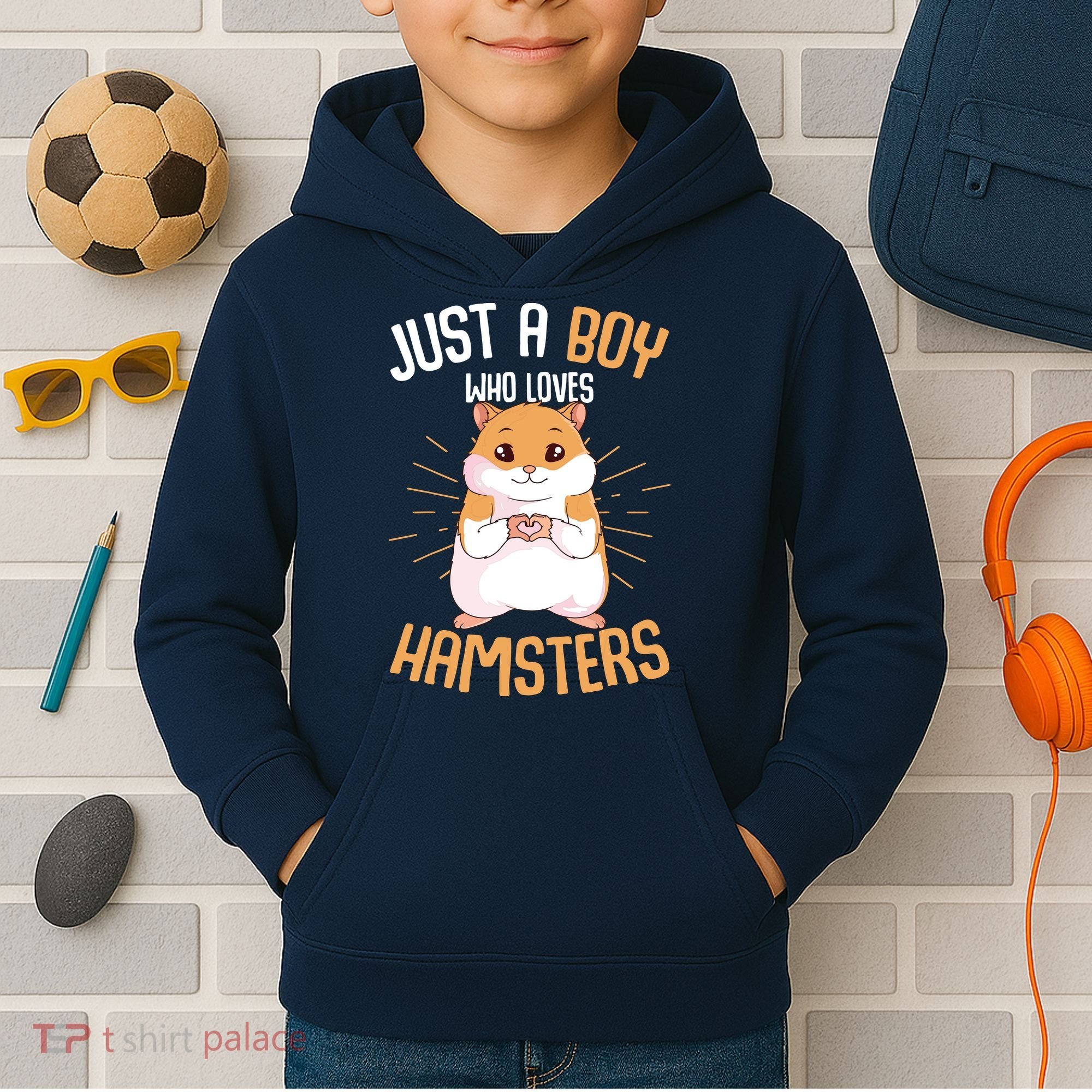 Just A Boy Who Loves Hamsters Hammy Boy Hamster Lover Kids Hoodie