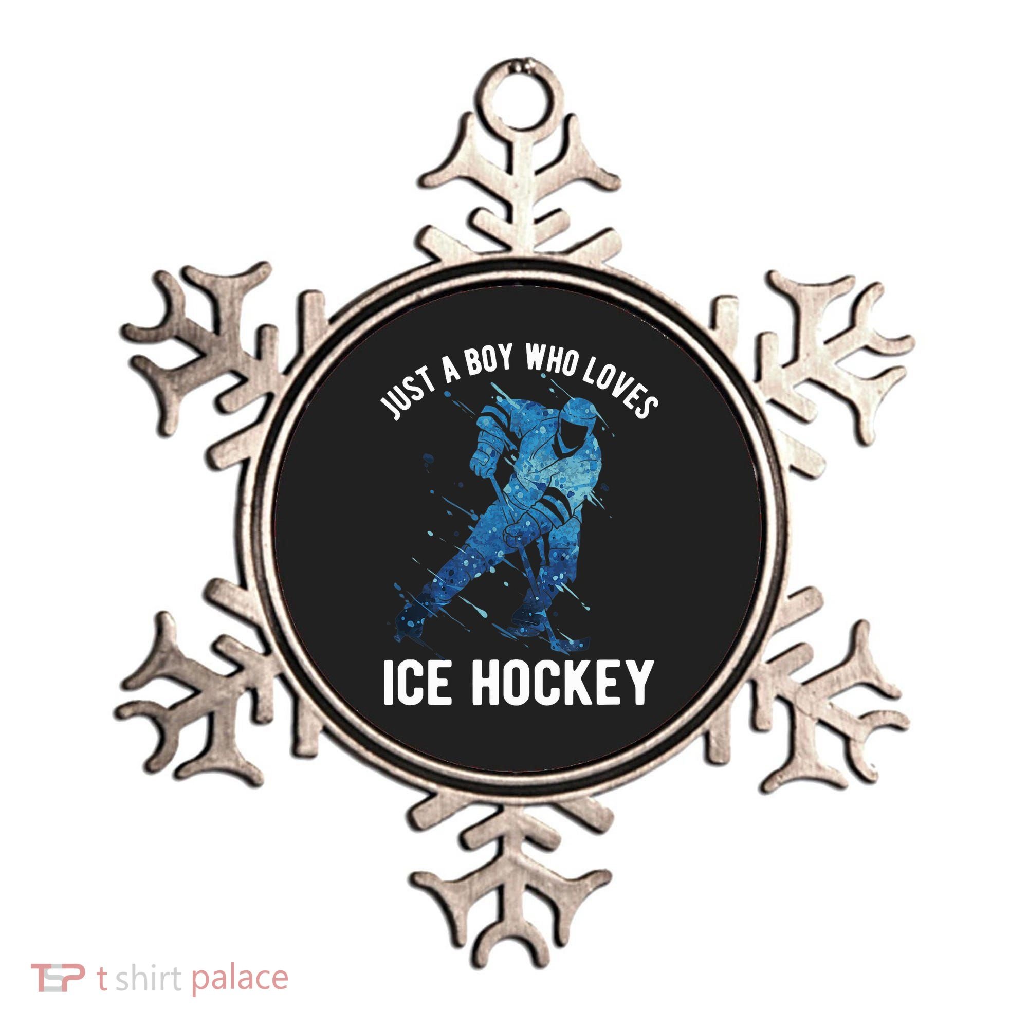 Just A Boy Who Loves Ice Hockey Ornament