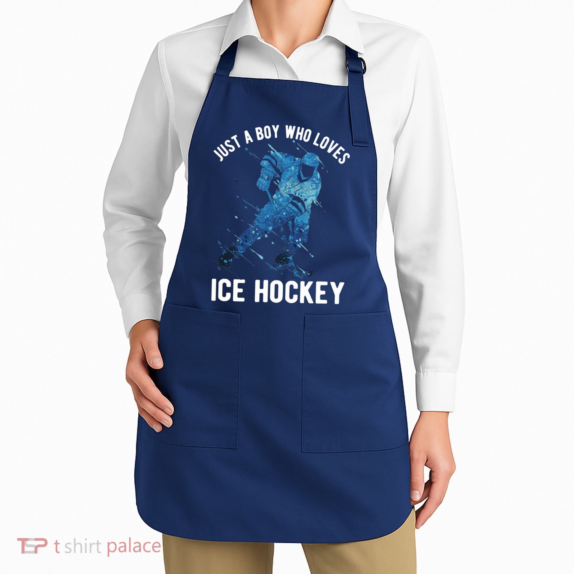Just A Boy Who Loves Ice Hockey Apron
