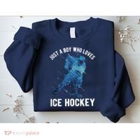 Just A Boy Who Loves Ice Hockey Sweatshirt thumb 2