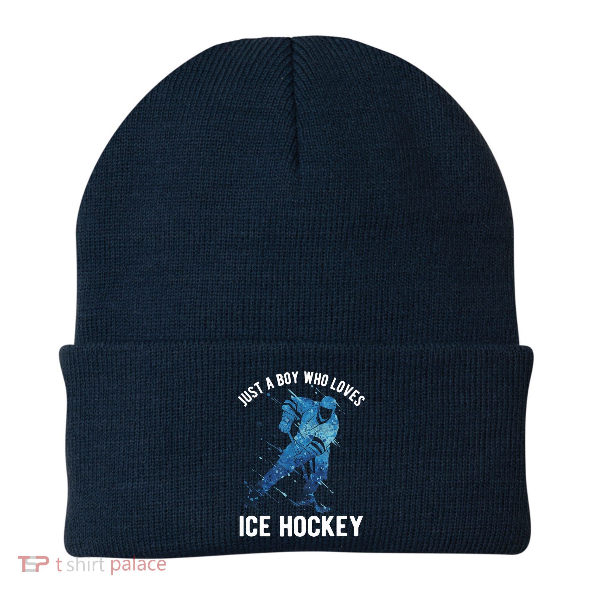 Just A Boy Who Loves Ice Hockey Beanie