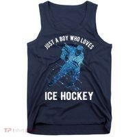 Just A Boy Who Loves Ice Hockey Tank Top thumb 0