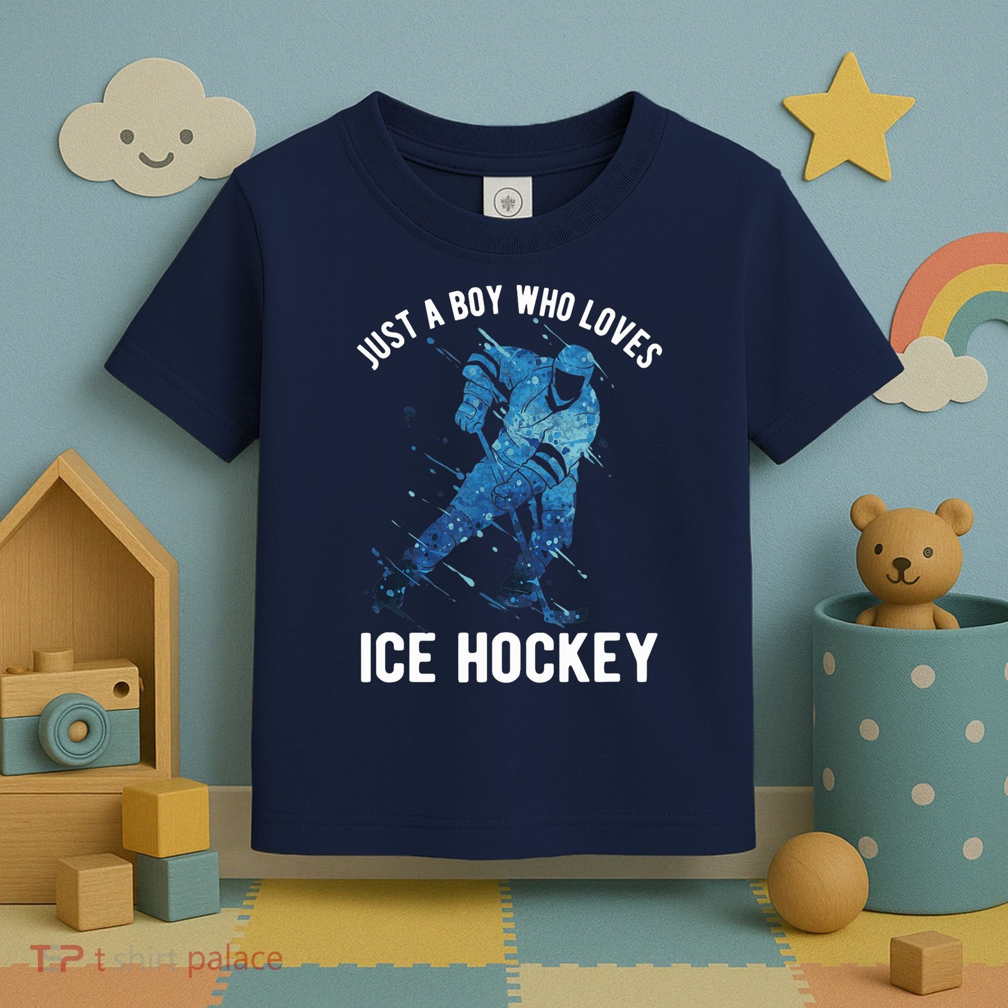 Just A Boy Who Loves Ice Hockey Toddler T-Shirt