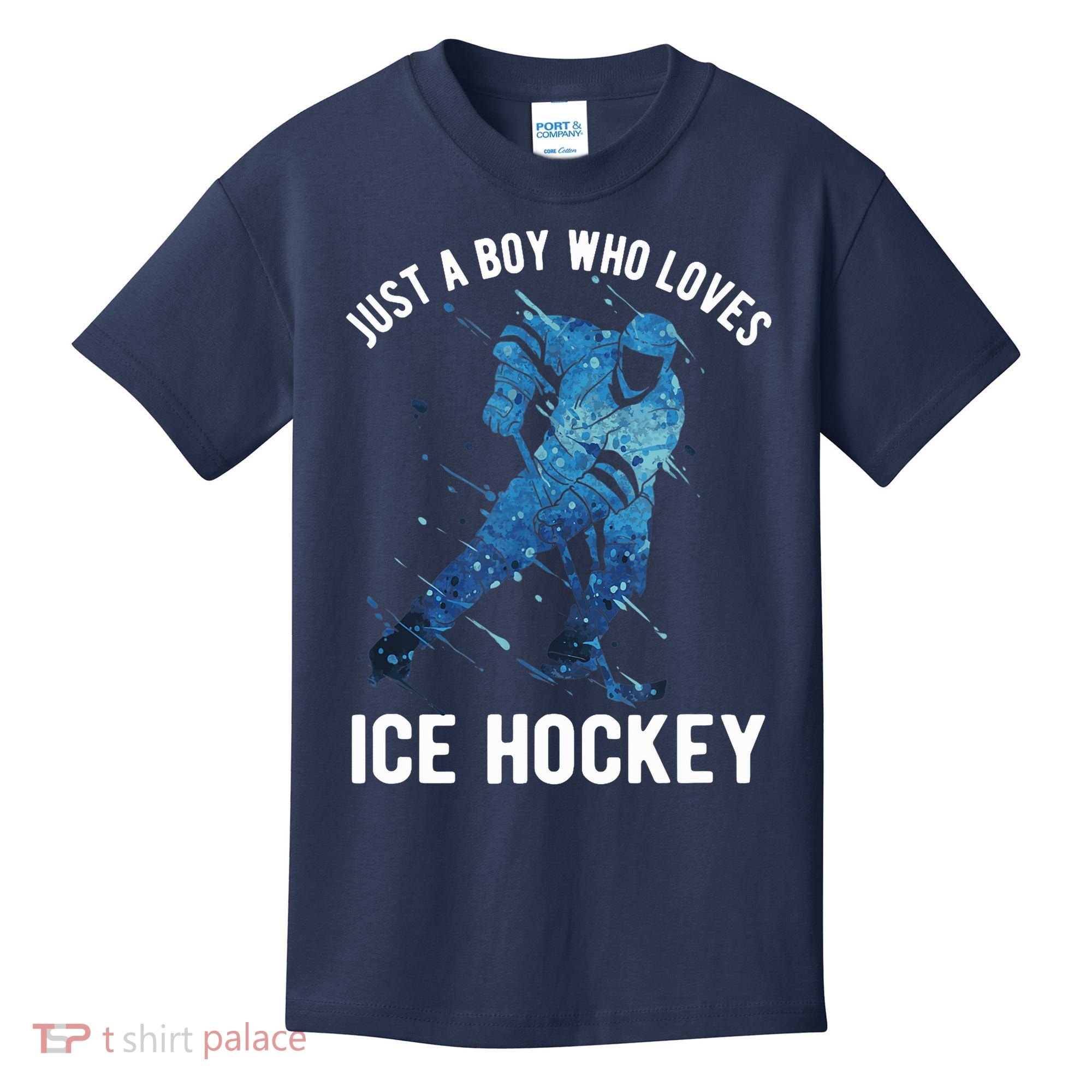 Just A Boy Who Loves Ice Hockey Kids T-Shirt