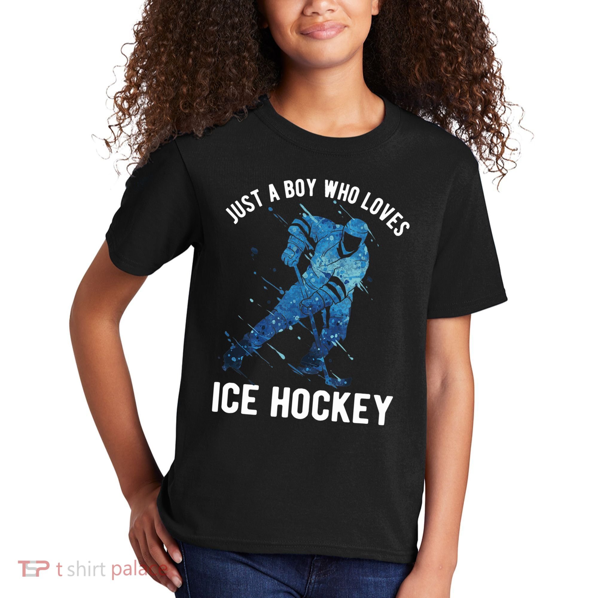 Just A Boy Who Loves Ice Hockey Kids T-Shirt