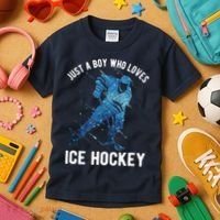 Just A Boy Who Loves Ice Hockey Kids T-Shirt thumb 3