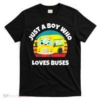 Just A Boy Who Loves Buses Birthday Yellow School Bus Lover T-Shirt thumb 0