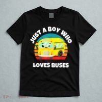 Just A Boy Who Loves Buses Birthday Yellow School Bus Lover T-Shirt thumb 5