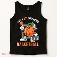 Just A Boy Who Loves Basketball Tank Top thumb 2