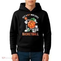 Just A Boy Who Loves Basketball Kids Hoodie thumb 4