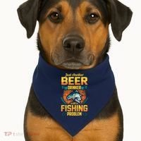 Just Another Beer Drinker With A Fishing Problem USA-Made Doggie Bandana thumb 1