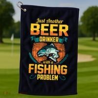Just Another Beer Drinker With A Fishing Problem Golf Towel thumb 1