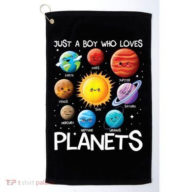 Just A Boy Who Loves Planets Solar System Space Science Gift Golf Towel