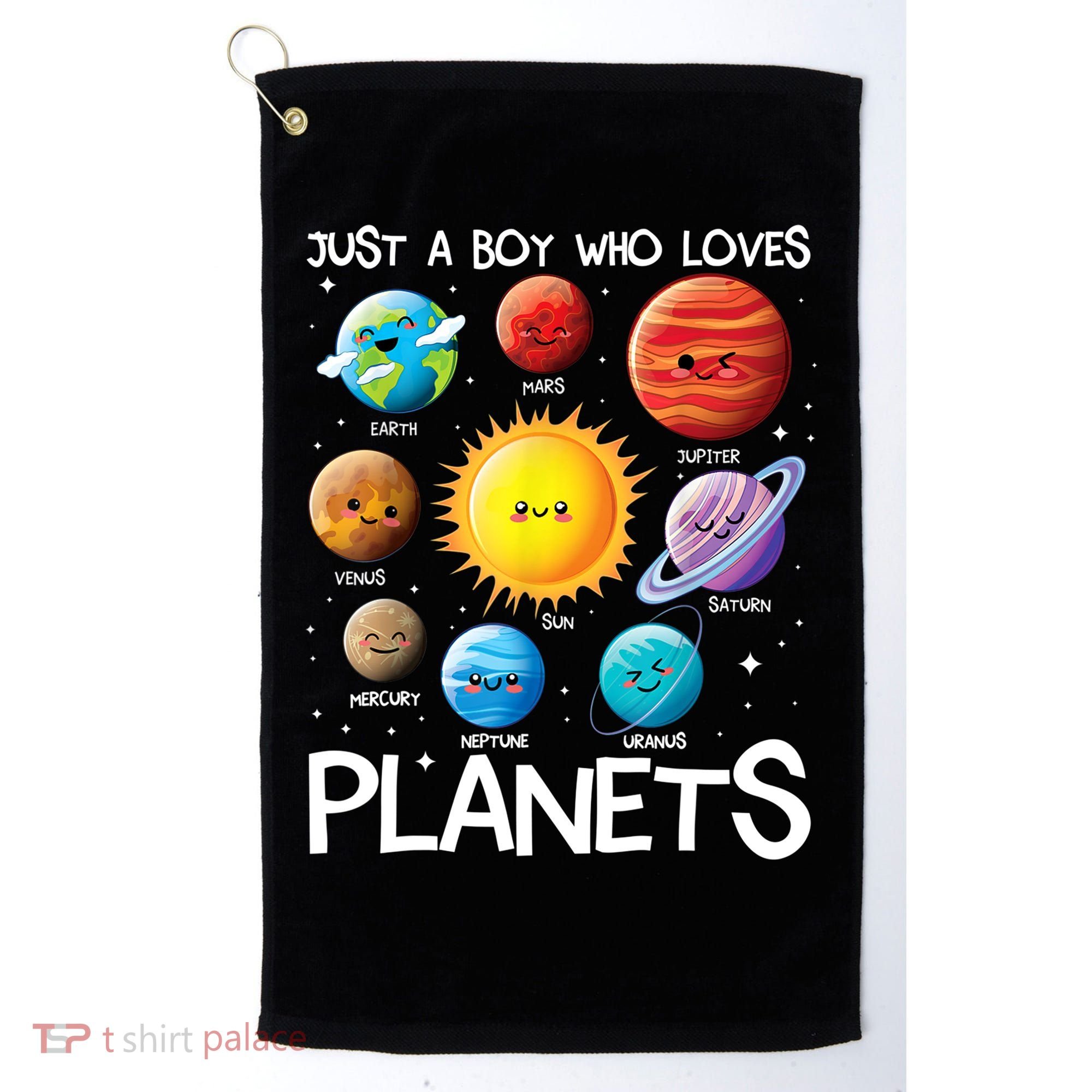 Just A Boy Who Loves Planets Solar System Space Science Gift Golf Towel