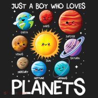 Just A Boy Who Loves Planets Solar System Space Science Gift Golf Towel thumb 3