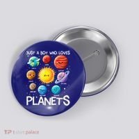 Just A Boy Who Loves Planets Solar System Space Science Gift Button thumb 0