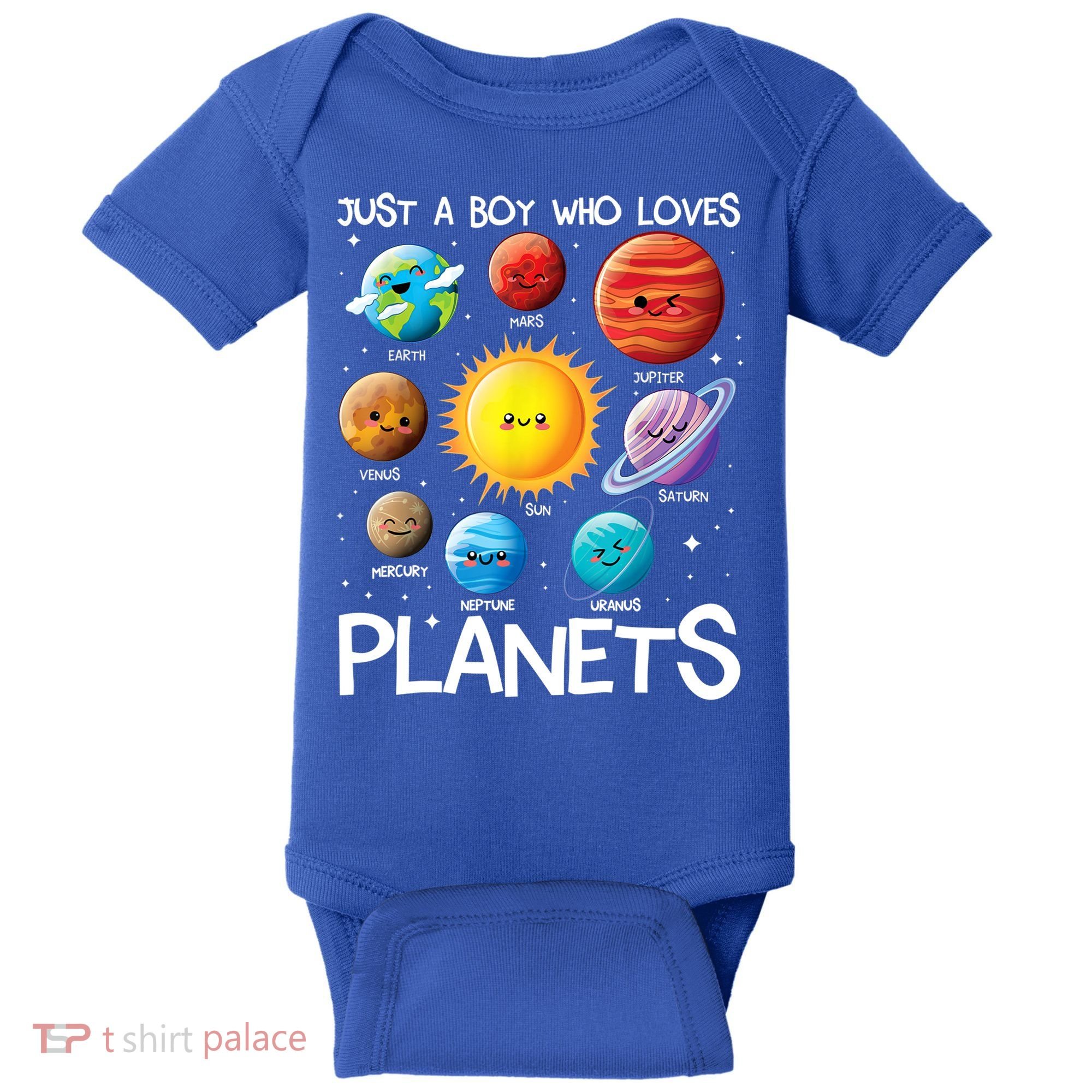 Just A Boy Who Loves Planets Solar System Space Science Gift Baby Bodysuit
