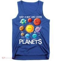 Just A Boy Who Loves Planets Solar System Space Science Gift Tank Top thumb 0
