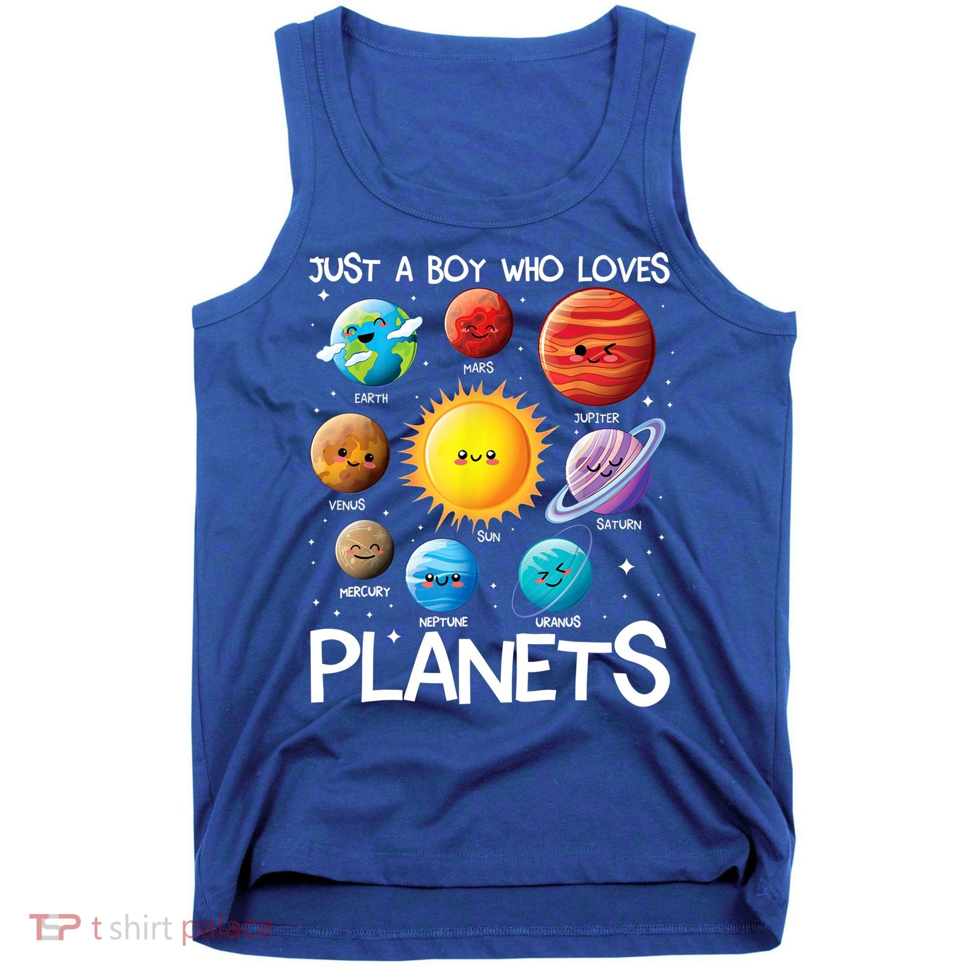 Just A Boy Who Loves Planets Solar System Space Science Gift Tank Top