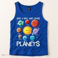 Just A Boy Who Loves Planets Solar System Space Science Gift Tank Top thumb 2