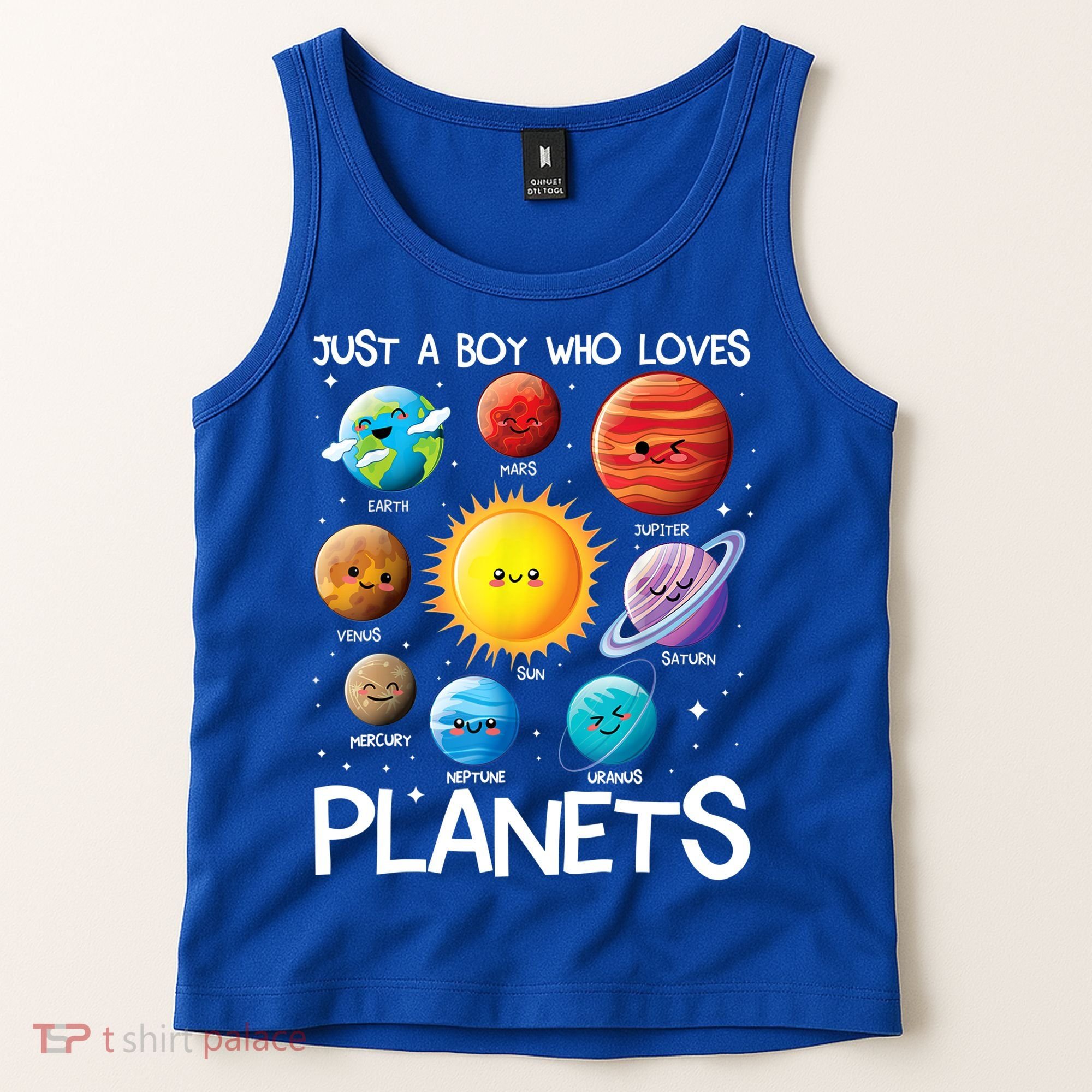 Just A Boy Who Loves Planets Solar System Space Science Gift Tank Top