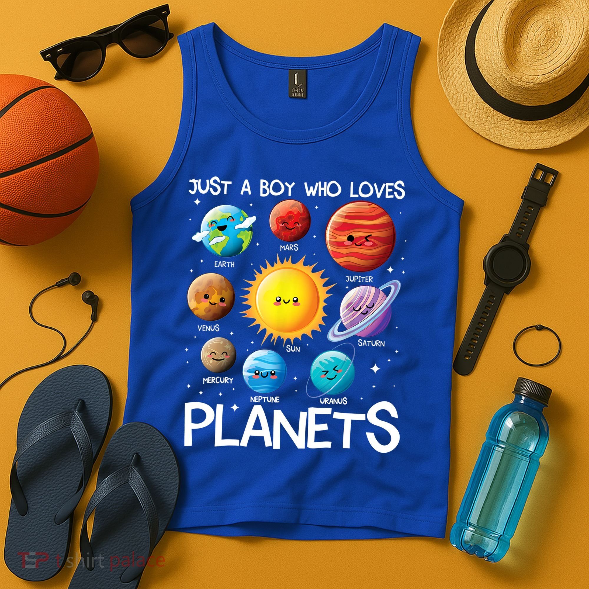 Just A Boy Who Loves Planets Solar System Space Science Gift Tank Top