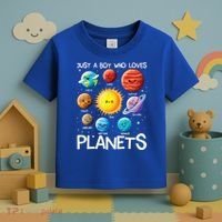 Just A Boy Who Loves Planets Solar System Space Science Gift Toddler T-Shirt thumb 3