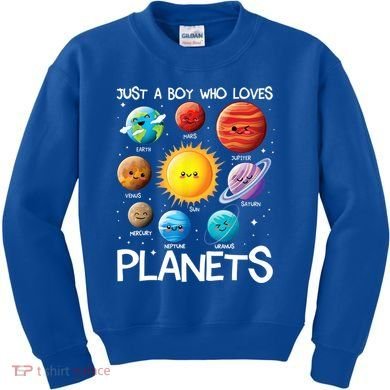 Just A Boy Who Loves Planets Solar System Space Science Gift Kids Sweatshirt