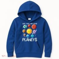 Just A Boy Who Loves Planets Solar System Space Science Gift Kids Hoodie thumb 0