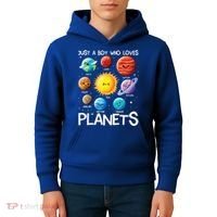Just A Boy Who Loves Planets Solar System Space Science Gift Kids Hoodie thumb 4