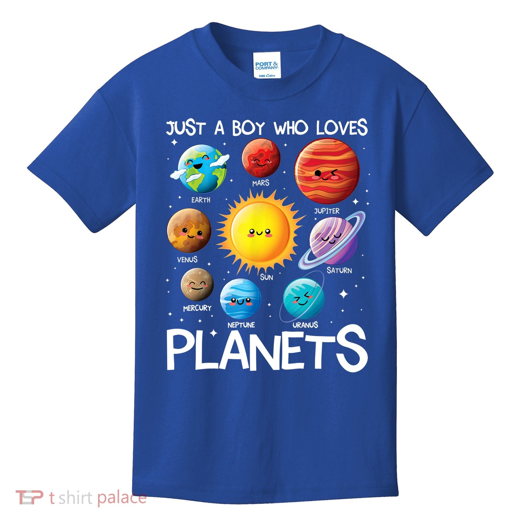 Just A Boy Who Loves Planets Solar System Space Science Gift Kids T-Shirt