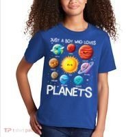 Just A Boy Who Loves Planets Solar System Space Science Gift Kids T-Shirt thumb 2