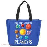 Just A Boy Who Loves Planets Solar System Space Science Gift Tote Bag thumb 0