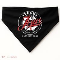 Jesus And Baseball Team Jesus Christian Matthew 2819 Verse USA-Made Doggie Bandana thumb 0
