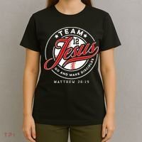 Jesus And Baseball Team Jesus Christian Matthew 2819 Verse T-Shirt thumb 4