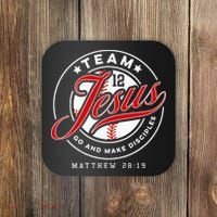 Jesus And Baseball Team Jesus Christian Matthew 2819 Verse Coaster thumb 0