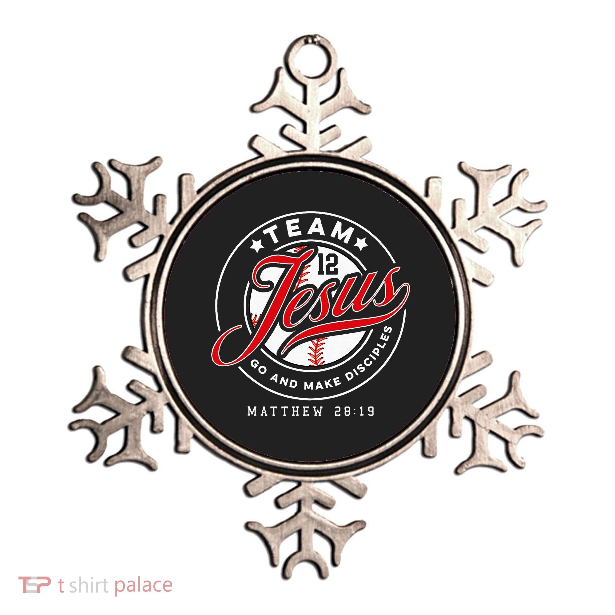 Jesus And Baseball Team Jesus Christian Matthew 2819 Verse Ornament