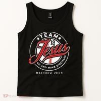 Jesus And Baseball Team Jesus Christian Matthew 2819 Verse Tank Top thumb 2