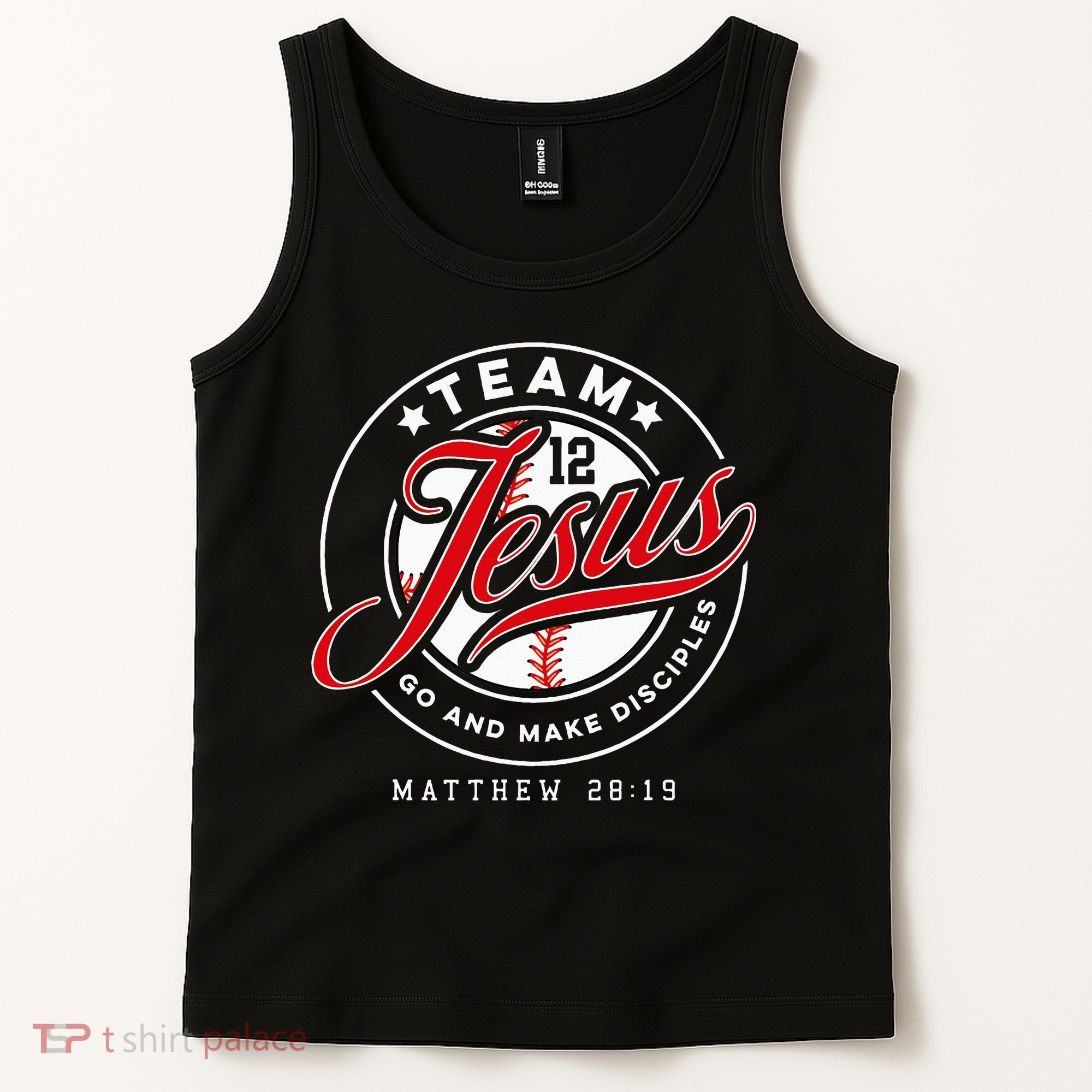 Jesus And Baseball Team Jesus Christian Matthew 2819 Verse Tank Top