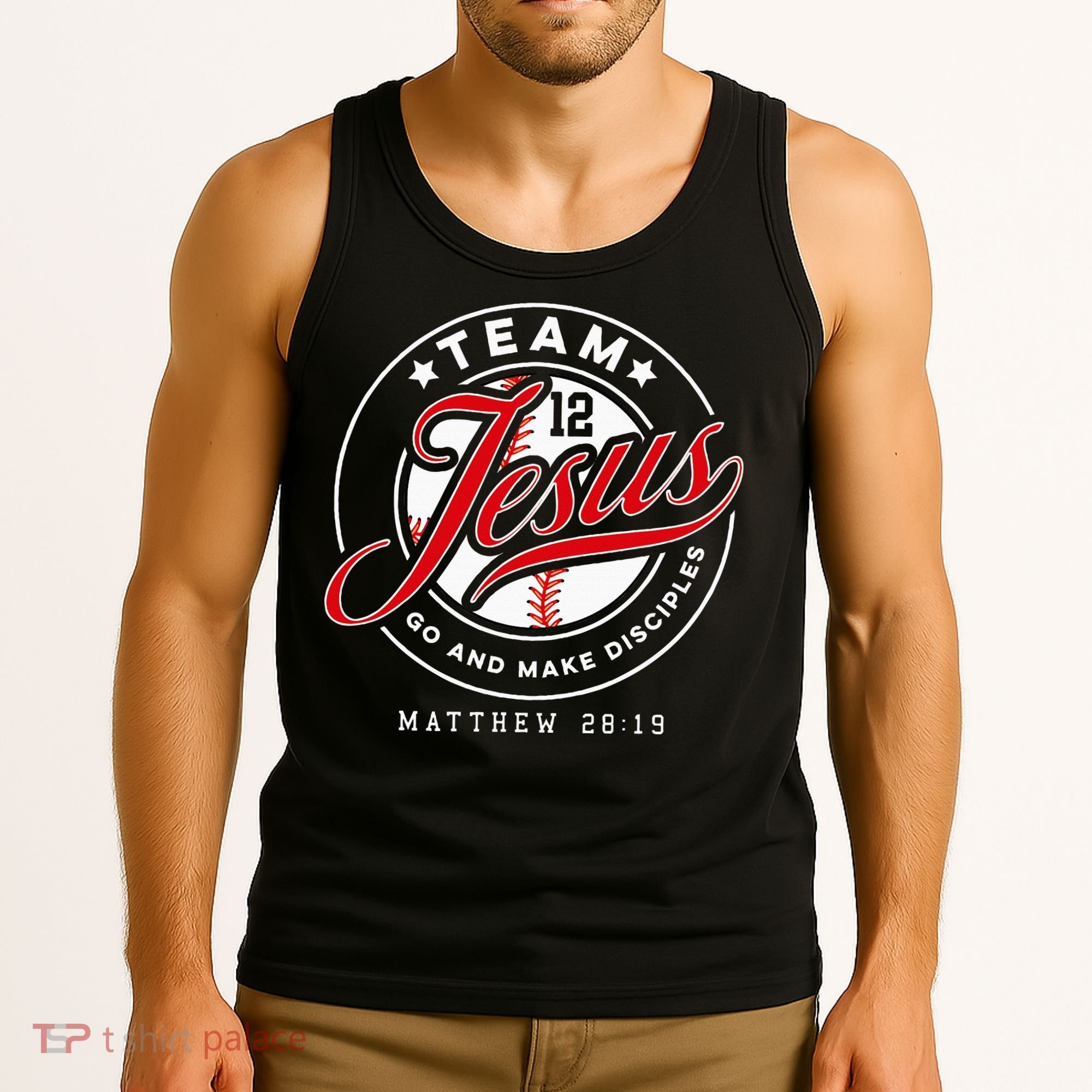 Jesus And Baseball Team Jesus Christian Matthew 2819 Verse Tank Top