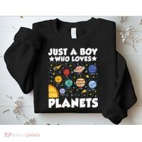Just A Boy Who Loves Planets Solar System Space Science Geek Sweatshirt thumb 2